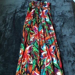 Long floral print maxi dress